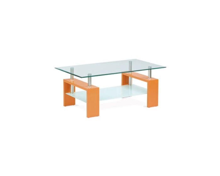 Konferenční stolek 110x60x45 cm, oranžová / čiré sklo 8 mm AF-2024 ORA