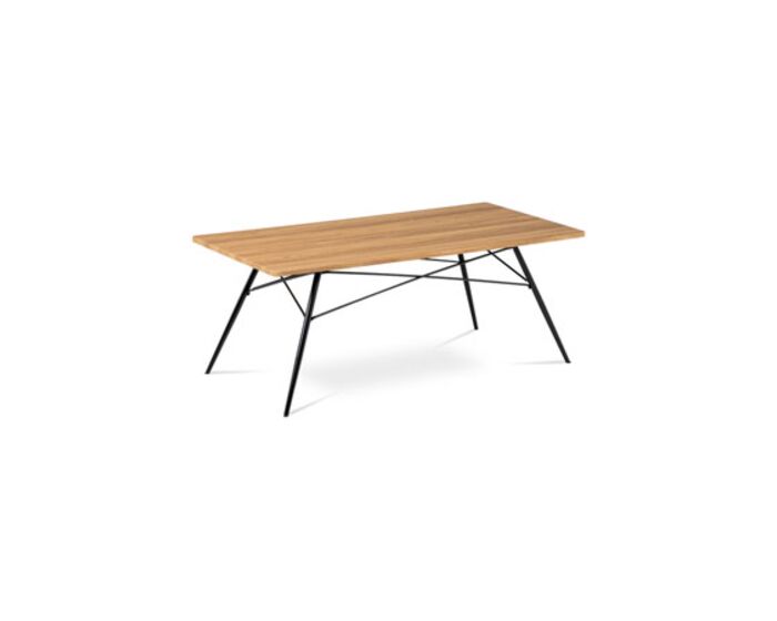 Konferenční stolek 122x61x49, MDF dub, kov černý mat AF-2070 OAK