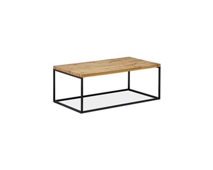Konferenční stolek 110x60x43, deska MDF dekor divoký dub tloušťka 35mm, kov černý mat AHG-257 OAK