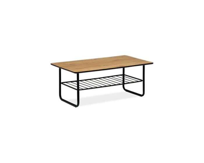 Konferenční stolek 110x60x45, tloušťka desky 25mm, MDF dekor divoký dub, kov černý matný lak AHG-382 OAK