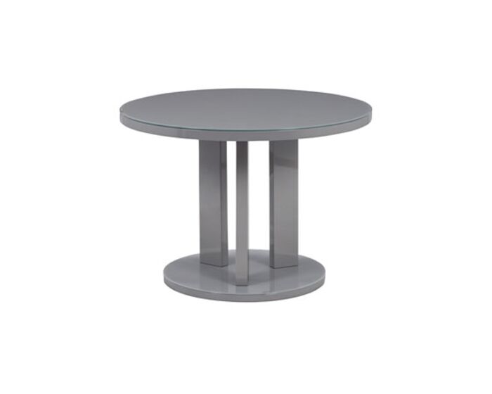 Jídelní stůl pr. 108 cm, sklo šedé + MDF šedá AT-4003 GREY