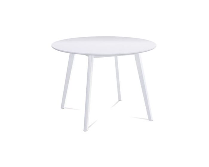 Kulatý jídelní stůl pr. 106 cm, bílá matná MDF deska, tloušťka 18mm AUT-007 WT
