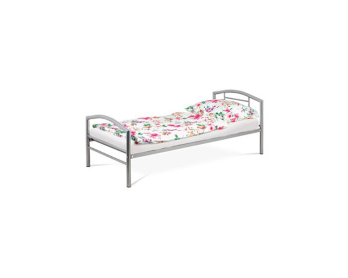 Postel jednolůžková 90x200 cm, kovová šedý lesk BED-1900 SIL