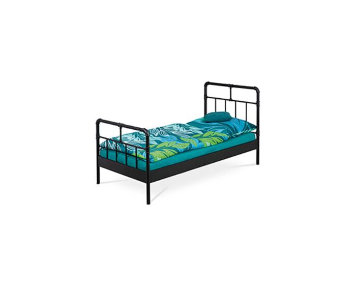 Postel jednolůžková 90x200 cm, kovová, černý matný lak BED-1920 BK