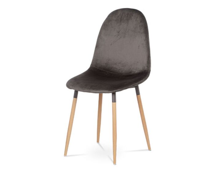 Jídelní židle, šedá sametová látka, kov dekor buk CT-622 GREY4