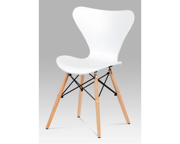 Jídelní židle bílý plast / natural CT-742 WT