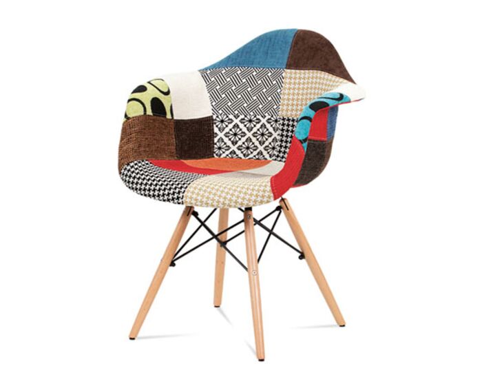 Jídelní židle, patchwork / masiv buk CT-755 PW2