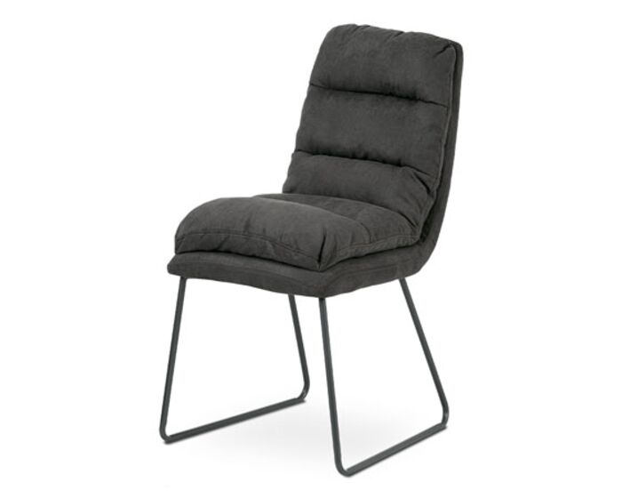 Jídelní židle, šedá látka, kov šedý mat DCH-255 GREY3
