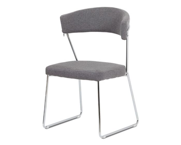 Jídelní židle, šedá látka, chrom DCH-496 GREY2