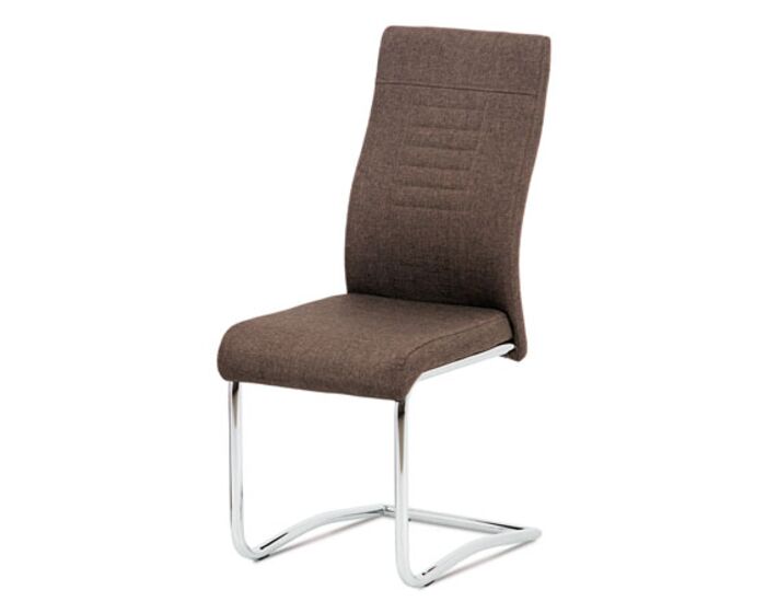 Jídelní židle hnědá látka / chrom DCL-427 BR2