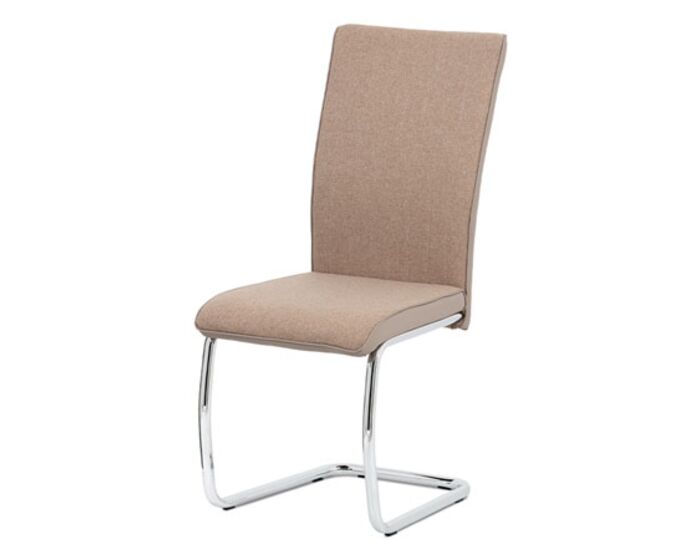 Jídelní židle, capuccino látka-ekokůže, chrom DCL-455 CAP2