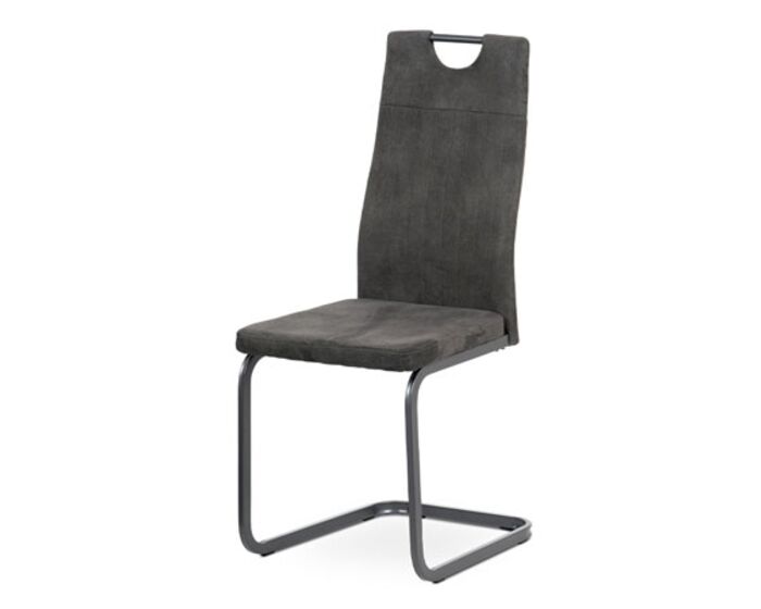 Jídelní židle, šedá látka, šedý kov mat DCL-462 GREY3