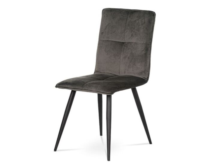 Jídelní židle, šedá látka samet, kov černá DCL-601 GREY4