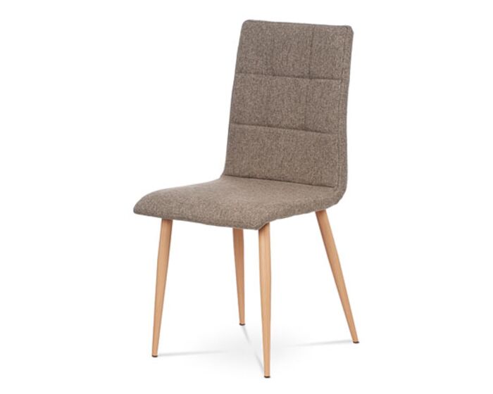 Jídelní židle, šedohnědá látka, kov dekor buk DCL-603 GREY2