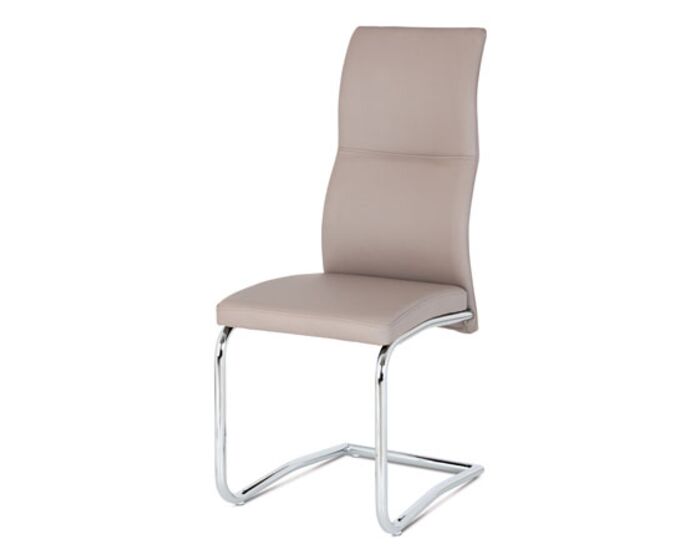 Jídelní židle lanýžová ekokůže / chrom DCL-995 LAN