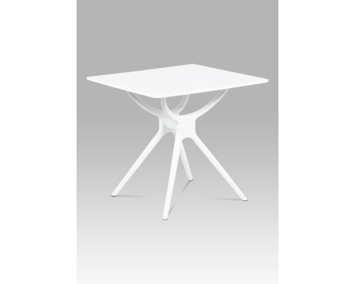 Jídelní stůl 80x80, bílá MDF, plast bílý DT-751 WT