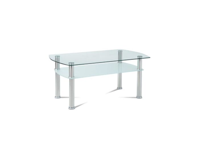 Konferenční stolek čiré sklo / mléčné sklo / leštěný nerez GCT-303 CLR1