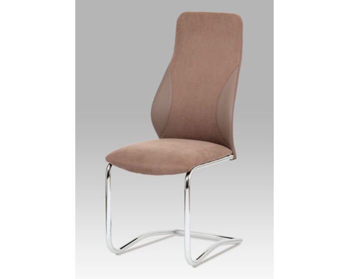 Jídelní židle látka + koženka barva coffee / chrom HC-292 COF2