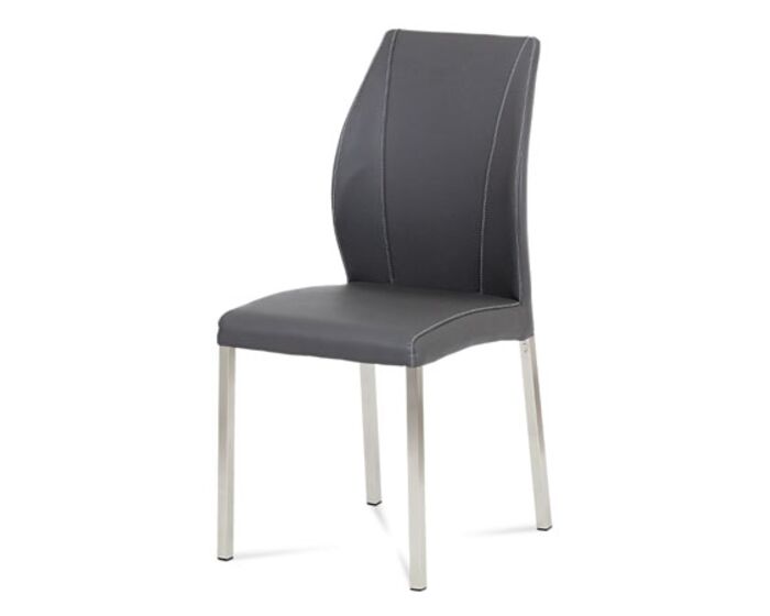 Jídelní židle koženka šedá / broušený nerez HC-381 GREY