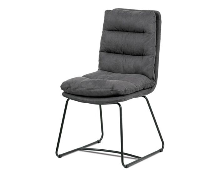 Jídelní židle, šedá látka, kov černý matný HC-460 GREY2