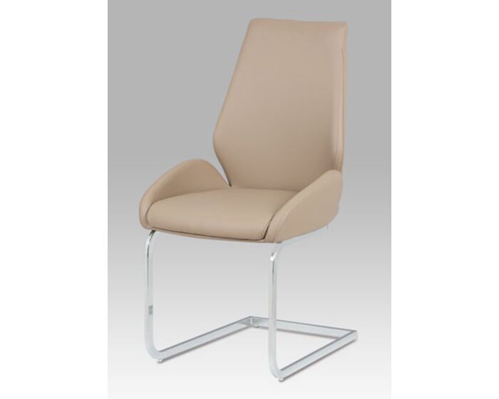 Jídelní židle, koženka cappuccino / chrom HC-702 CAP