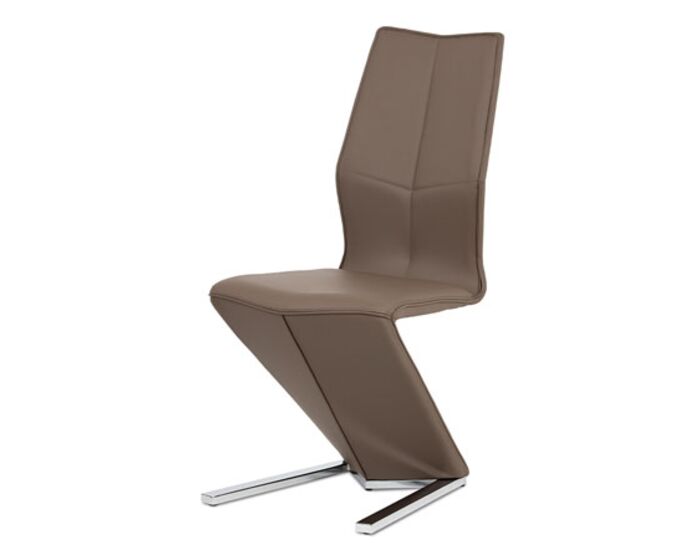 Jídelní židle, cappuccino ekokůže, chrom HC-788 CAP