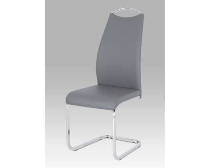 Jídelní židle šedá koženka / chrom HC-981 GREY