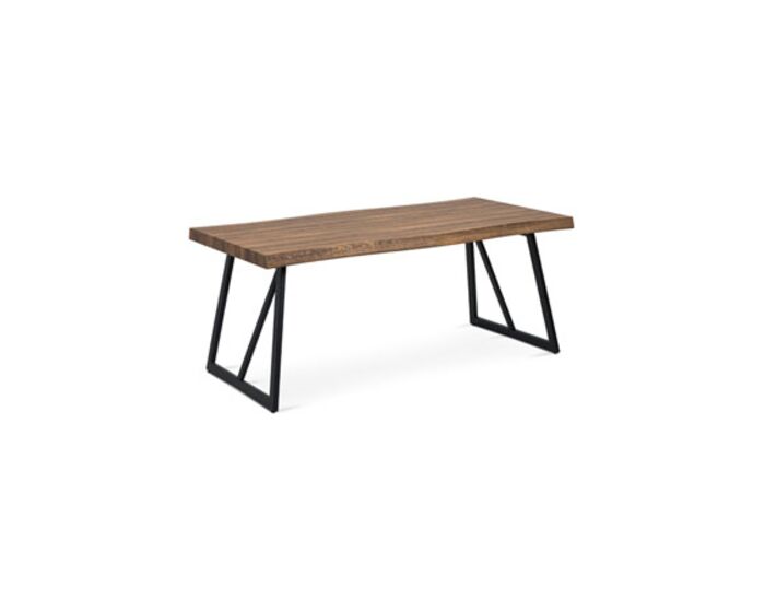 Jídelní stůl 180x90 cm, MDF dekor tmavý dub, kov černý mat HT-220 OAK3