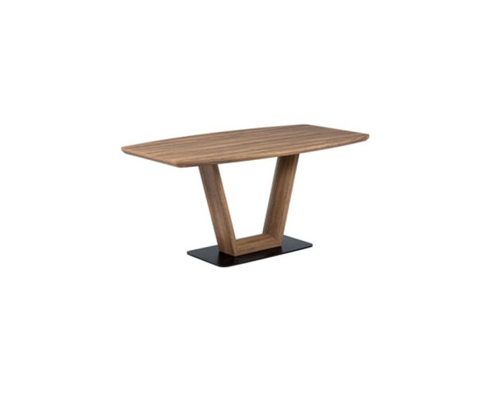 Jídelní stůl 160x85 cm, MDF tmavý dub, kov matná černá HT-810 OAK3