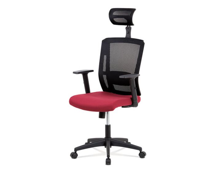 Kancelářská židle, houpací mechanismus, bordo látka, plastový kříž, plastová kolečka KA-B1076 BOR