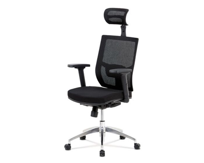 Kancelářská židle, černá látka / černá síťovina, hliníkový kříž, synchronní mechanismus KA-B1083 BK