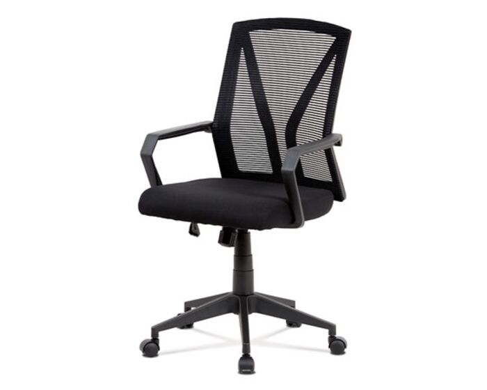 Kancelářská židle, černá mesh, plastový kříž, houpací mechanismus KA-C853 BK