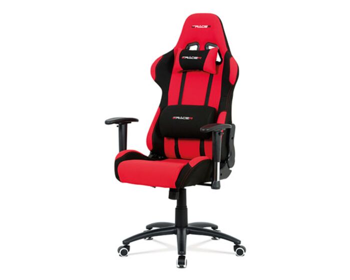 Kancelářská židle houpací mech., červená látka, kovový kříž KA-F01 RED
