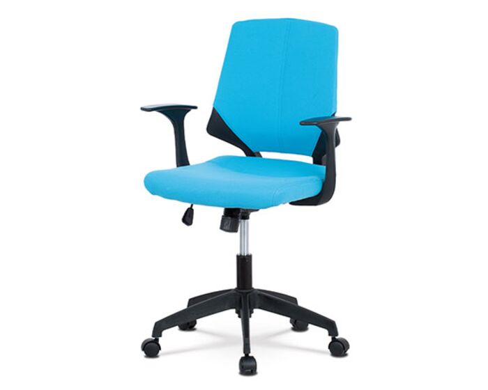 Kancelářská židle, modrá látka, černý PP, houpací mechanismus KA-R204 BLUE