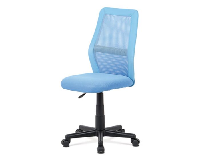 Kancelářská židle, modrá MESH + ekokůže, výšk. nast., kříž plast černý KA-V101 BLUE