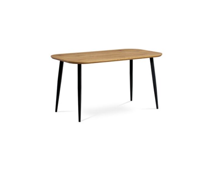 Jídelní stůl, MDF deska 3D dekor dub, kov černá barva MDT-600 OAK