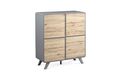 Komoda čtyřdveřová, šedá MDF mat, dýha dub ASL-651 OAK