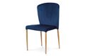 Jídelní židle, modrá sametová látka, kovová podnož, 3D dekor dub CT-614 BLUE4