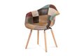 Jídelní židle, vícebarevná látka patchwork, masiv buk, kov černý CT-728 PW3