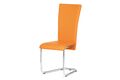 Jídelní židle chrom / oranžová koženka DCL-173 ORA
