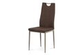 Jídelní židle, hnědá látka, kov cappuccino lesk DCL-393 BR2