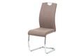 Jídelní židle, cappuccino látka-ekokůže, chrom DCL-405 CAP2