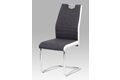 Jídelní židle šedá látka + bílá koženka / chrom DCL-444 GREY2