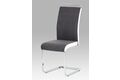 Jídelní židle šedá látka + bílá koženka / chrom DCL-966 GREY2