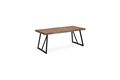 Jídelní stůl 180x90 cm, MDF dekor tmavý dub, kov černý mat HT-220 OAK3