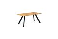 Jídelní stůl 160x90 cm, MDF dekor dub, kov černý mat HT-712 OAK