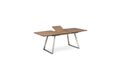 Jídelní stůl 160x90cm s rozkladem 40cm, MDF v dekoru tmavý dub, broušený nerez HT-804 OAK3