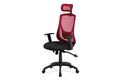 Kancelářská židle, synchronní mech., černá + červená MESH, plast. kříž KA-A186 RED