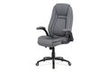 Kancelářská židle, šedá ekokůže, kříž kov černý, houpací mechanismus KA-G301 GREY