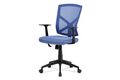 Kancelářská židle, modrá MESH+síťovina, plastový kříž, houpací mechanismus KA-H102 BLUE